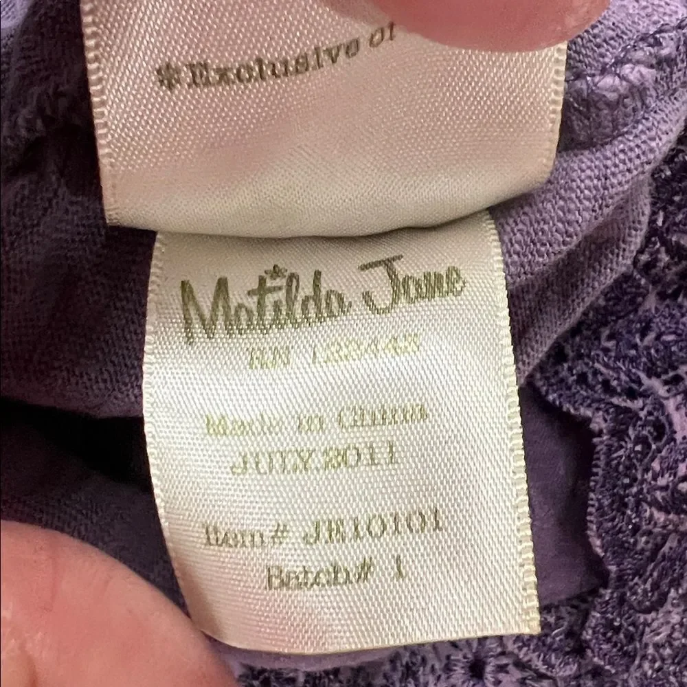 Matilda Jane purple and brown knit wrap top ruffle layer hem dress size 4